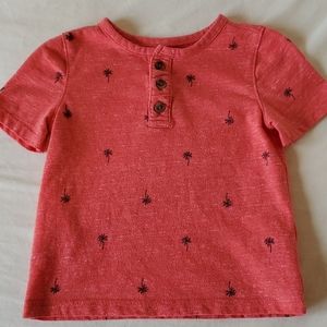 Old Navy Palm Tree Print Toddler Top Coral Size 18-24 MONTHS